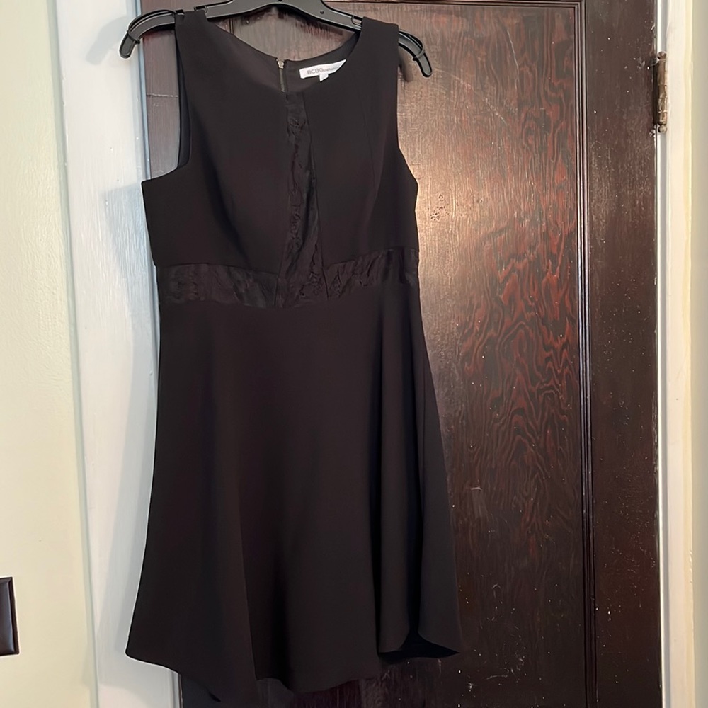 Mini black dress with lace detail